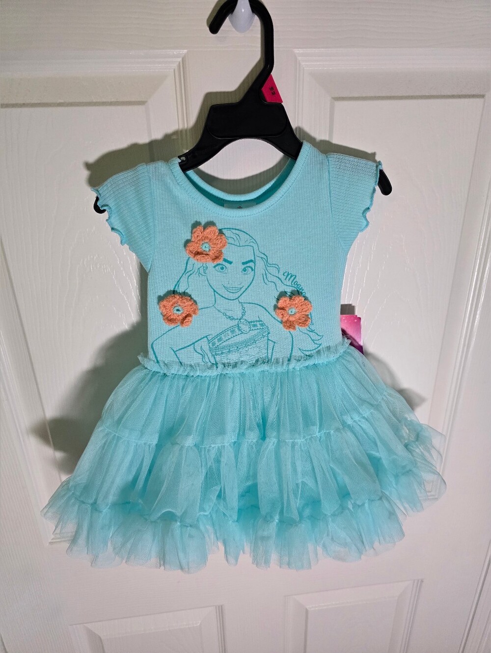 NWT Disney Princess Moana Blue Tulle Short Sleeve Girl Dress 18M